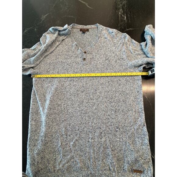 Tasso Elba 100% Linen Henley Sweater Gray Knit Men's Large - Picture 7 of 9